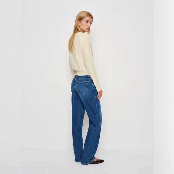 NWT Reformation Hannah Crew Cardigan in Lemon Icing - Picture 4 of 11